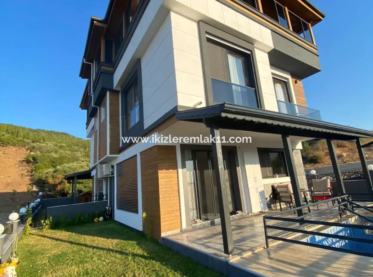 3 1 Freistehende Villa Mit Meerblick Und Pool Zum Verkauf In Doganbey, Seferihisar