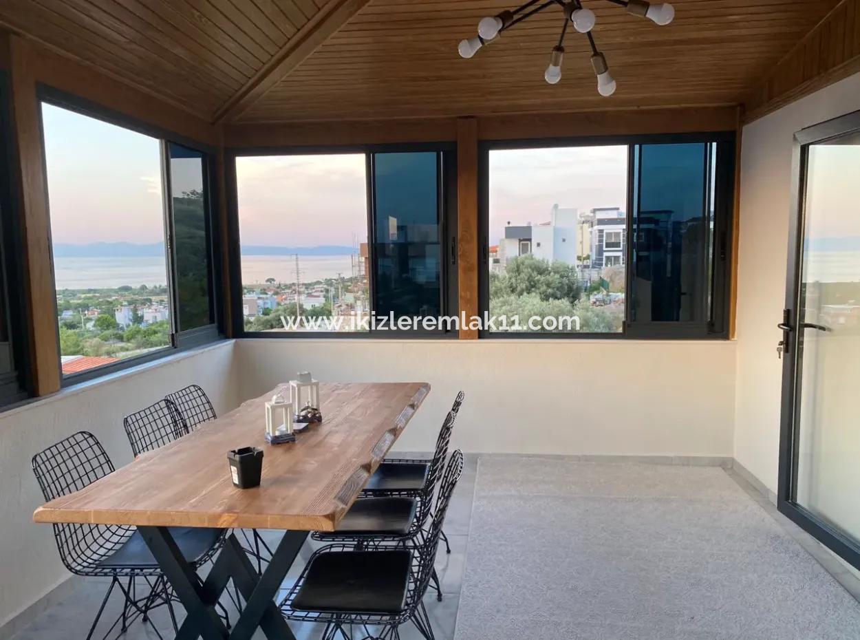 3 1 Freistehende Villa Mit Meerblick Und Pool Zum Verkauf In Doganbey, Seferihisar