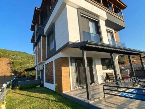 3 1 Freistehende Villa Mit Meerblick Und Pool Zum Verkauf In Doganbey, Seferihisar