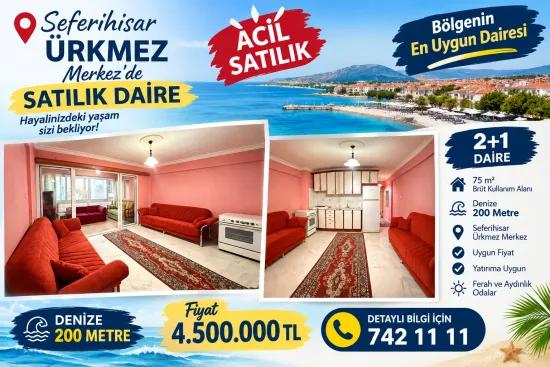 Seferihisar Ürkmez Im Zentrum Zu Verkaufen 2 + 1 80 Metre² Wohnung