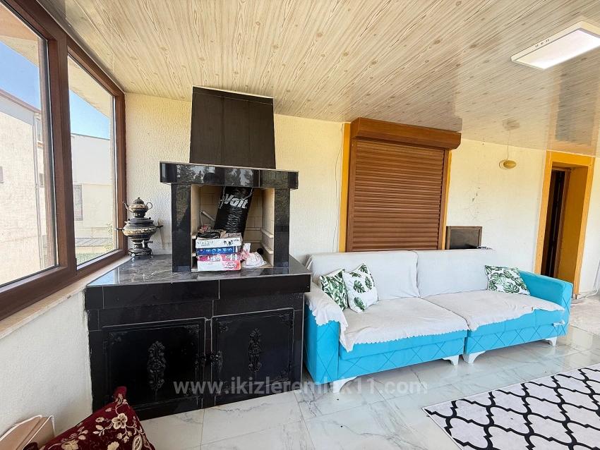 2+1 Fully Furnished Villa With Garden For Sale In Doğanbey, Seferihisar