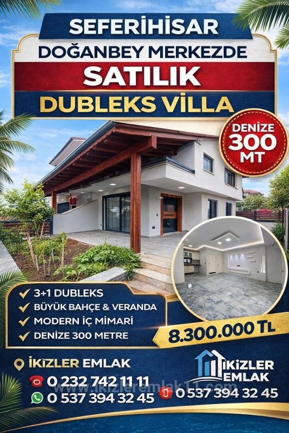3+1 Duplex Villa For Sale In Seferihisar Doğanbey Center