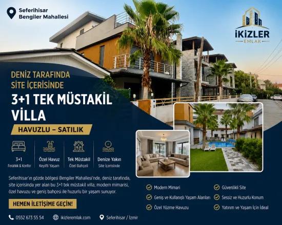 Seferihisar Doğanbey sea side In the site Inside pool single detached villa