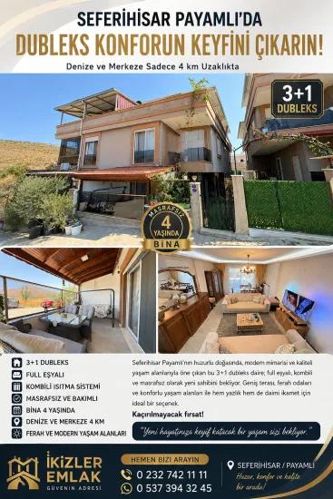 Seferihisar Payamlı'da For Sale Fully Furnished 3+1 Duplex