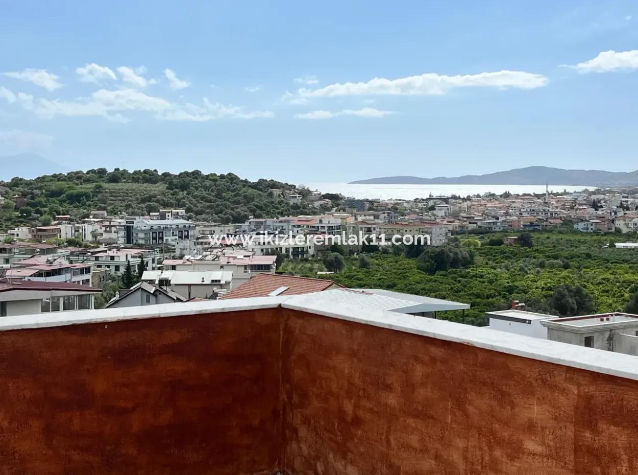 3 2 Villas For Sale In Ürkmez With Full Sea, City View Garden