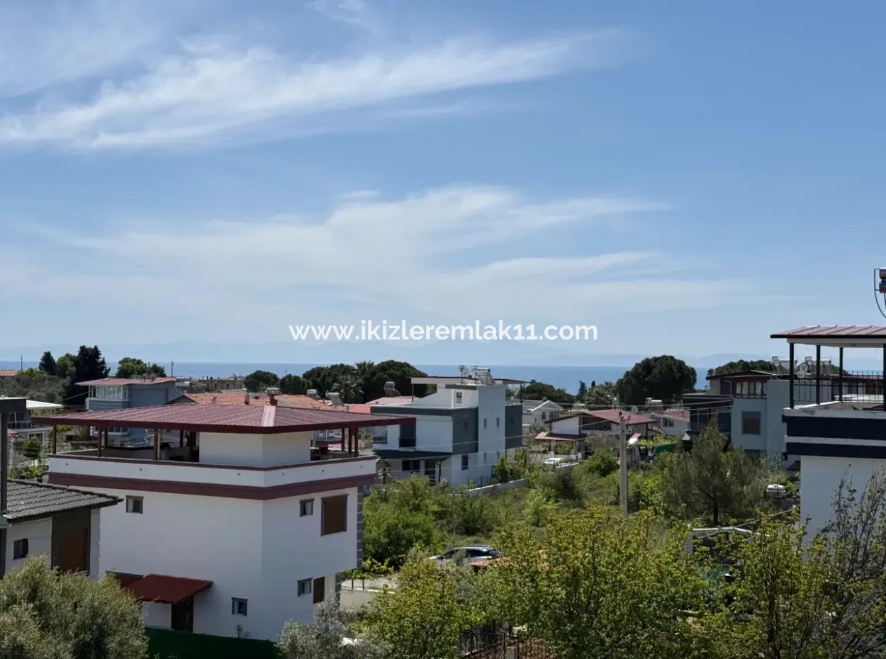 2 1 New Duplex Cottage With Sea View With Large Garden For Sale In Doganbey, Seferihisar
