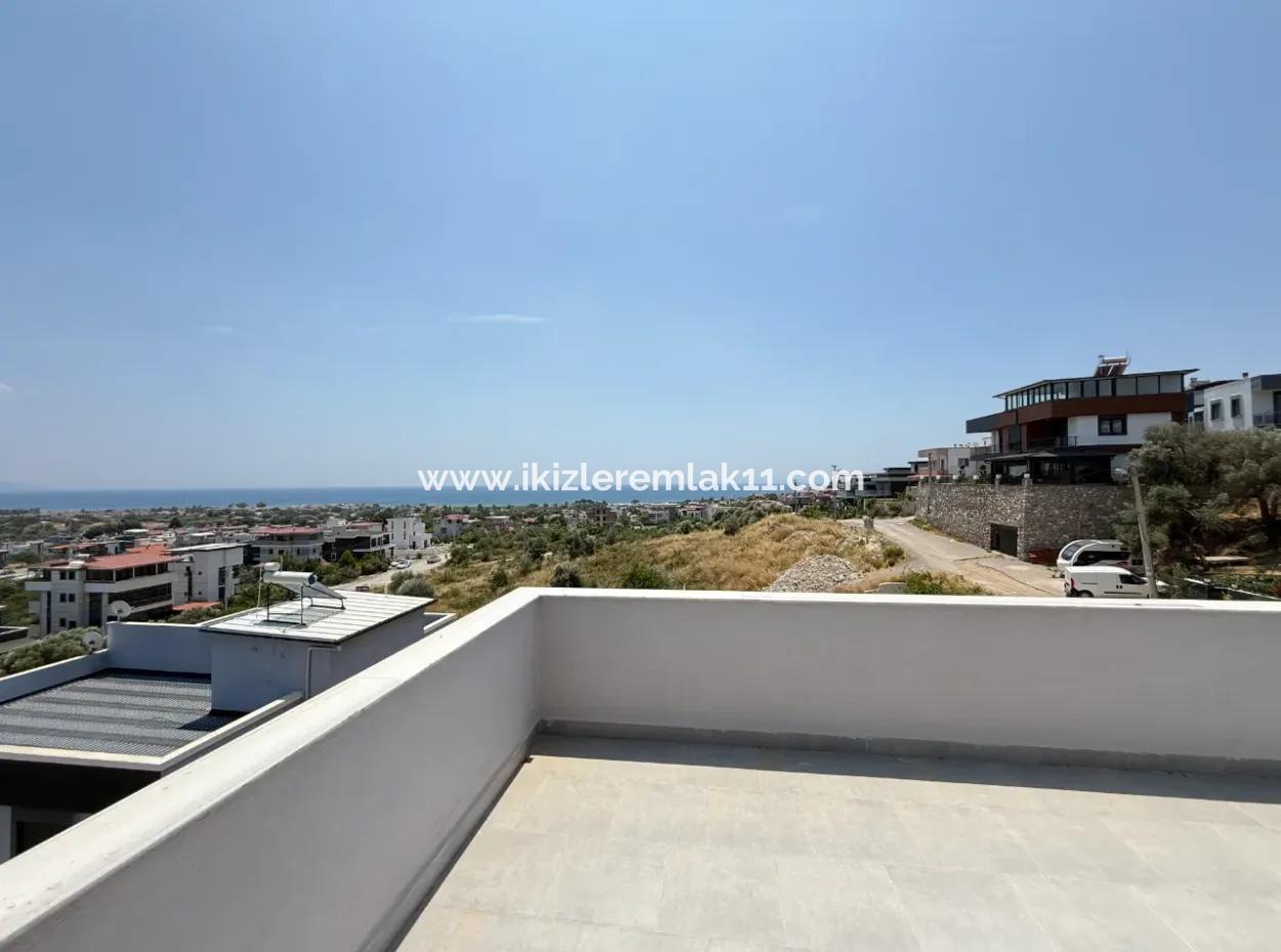 3 In 1 Brand New Villa With Sea View Garden For Sale In Doganbey, Seferihisar