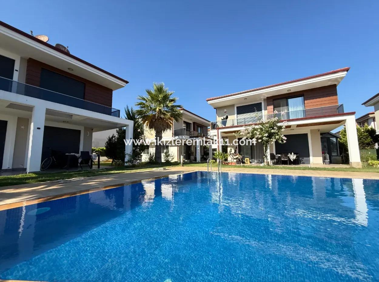 3 1 Detached Garden Duplex Villa With Pool For Sale In Doganbey, Seferihisar