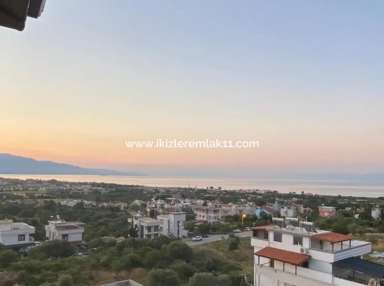 3 1 Detached Sea View Villa With Pool For Sale In Doganbey, Seferihisar