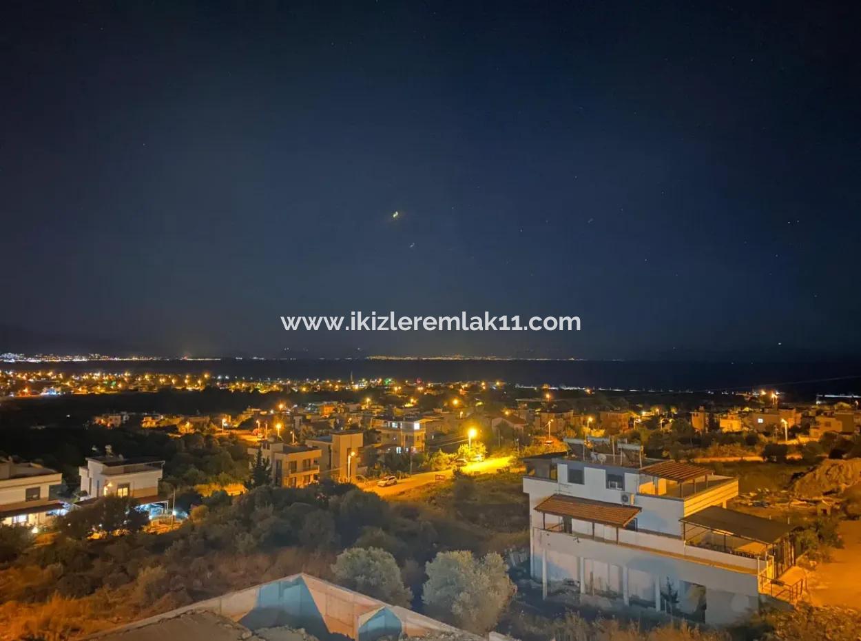 3 1 Detached Sea View Villa With Pool For Sale In Doganbey, Seferihisar