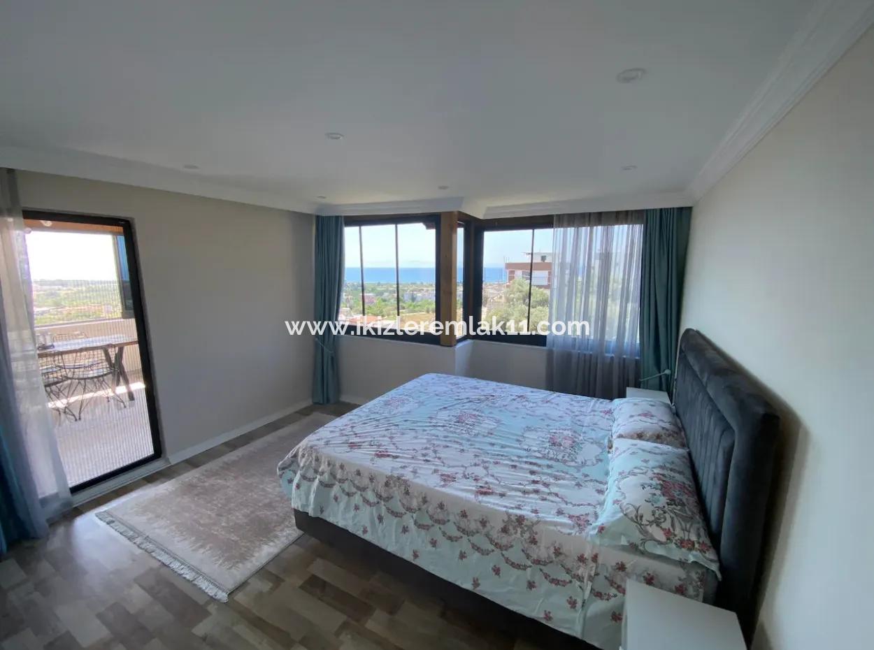 3 1 Detached Sea View Villa With Pool For Sale In Doganbey, Seferihisar