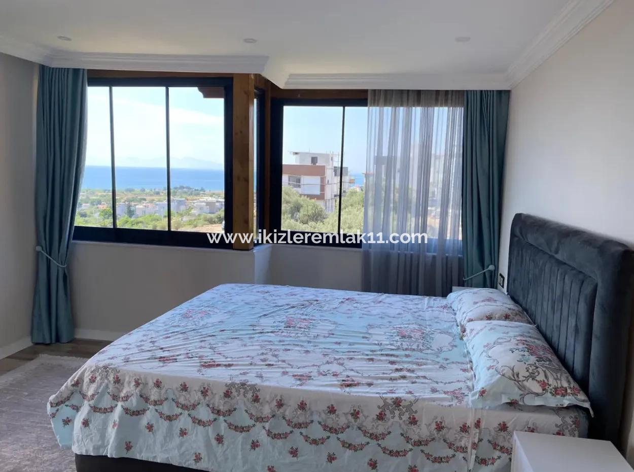 3 1 Detached Sea View Villa With Pool For Sale In Doganbey, Seferihisar