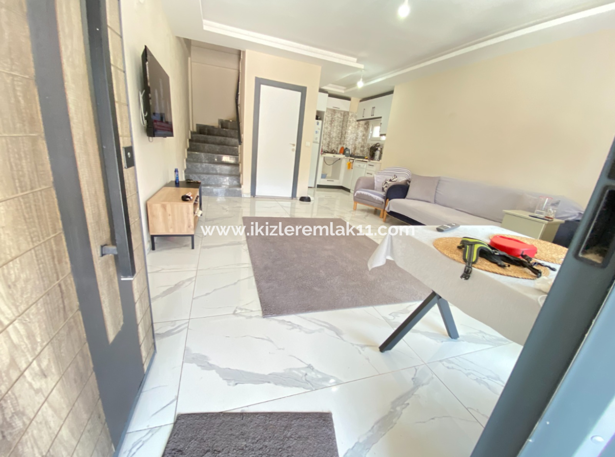 3 In 1 Duplex With Large Garden For Sale In Payamlı Village, Doganbey, Seferihisar