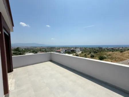 3 In 1 Brand New Villa With Sea View Garden For Sale In Doganbey, Seferihisar
