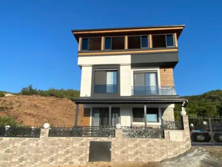 3 1 Detached Sea View Villa With Pool For Sale In Doganbey, Seferihisar