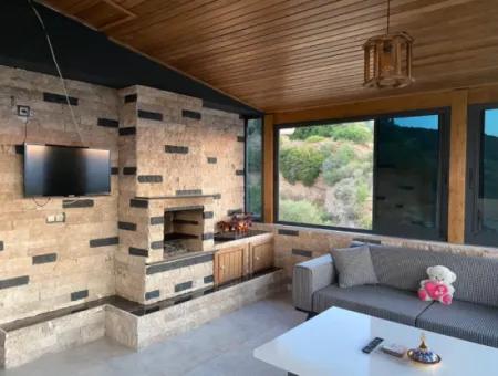 3 1 Detached Sea View Villa With Pool For Sale In Doganbey, Seferihisar