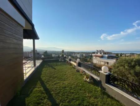3 1 Detached Sea View Villa With Pool For Sale In Doganbey, Seferihisar