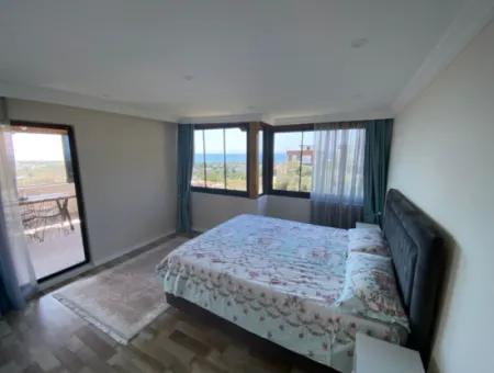 3 1 Detached Sea View Villa With Pool For Sale In Doganbey, Seferihisar