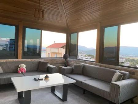 3 1 Detached Sea View Villa With Pool For Sale In Doganbey, Seferihisar
