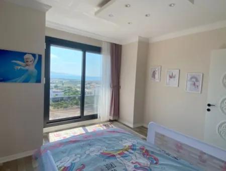 3 1 Detached Sea View Villa With Pool For Sale In Doganbey, Seferihisar