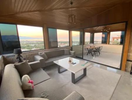 3 1 Detached Sea View Villa With Pool For Sale In Doganbey, Seferihisar